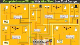 Complete electrical house wiring with wire size for all room [upl. by Roane]