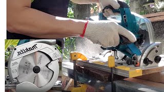 Makita DHS 900z Circular Saw Test Cut 36v 9 14 inches Brushless Brake Bluetooth [upl. by Naicul]