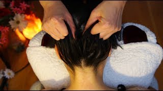 ASMR Invigorating Scalp Scratching Massage UP THE NAPE OF THE NECK w Hair Pulling Technique [upl. by Inait]