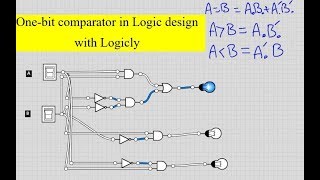 Onebit comparator in Logic design with Logicly [upl. by Elyn892]