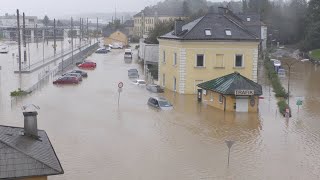 Verheerendes Hochwasser in Österreich  historischer Wasserstand in St Pölten Niederösterreich [upl. by Korney]