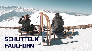 Schlitteln in Grindelwald vom Faulhorn zur Bussalp Längste Schlittel Piste der Welt [upl. by Mide]