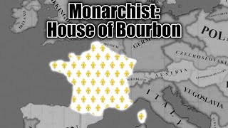 HOI4 TimeLapse  MonarchistHouse of Bourbon in France [upl. by Oralie625]