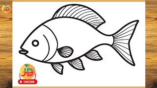 Fish Drawing  Fish Drawing Easy Step By Step Easy Drawing 🐟 [upl. by Bowler]