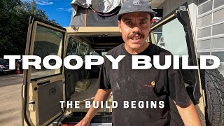 DIY TROOPY BUILD EP 1  Water Tank Flooring amp Framework   Alu Cab Roof Tent Conversion [upl. by Llenol508]