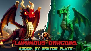 Epic Adventures Mod for MCPE  Luminous Dragons Addon Tameable  Minecraft Pe Mod and Addon [upl. by Elonore]