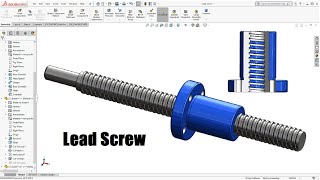 Lead Screw in Solidworks  Solidworks Tutorials [upl. by Alihet158]