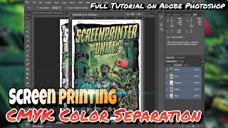 TUTORIAL HOW TO SEPARATE CMYK 4 COLOR PROCESS IN SCREEN PRINTING  SEPARATION  HALFTONE PART 1 [upl. by Amle181]