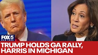 Election Day 2024 Trump holds Georgia rally Harris in Michigan [upl. by Forbes]