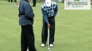 Tiger Woods Demonstrating Different Putting Methods to Dave Stockton Snr amp Jnr [upl. by Hnib]