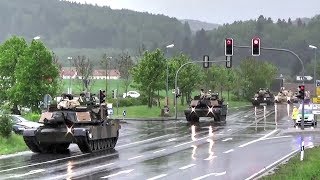 US Tanks amp Howitzers Passing Through German Town [upl. by Maible]