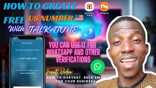 How To Get Free USA 🇺🇲 Number for WhatsApp Verification  Talkatone Fixed 2024  VPN  CLOUDWARES [upl. by Bachman]