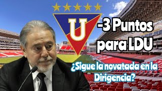 LDU ha sido sancionada con la pérdida de 3 puntos La historia la cuenta Óscar Portilla aquí [upl. by Ellersick]