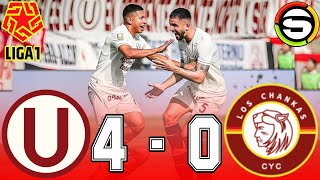 CAMPEÓN⚽️ Universitario de Deportes 4  0 Los Chankas ⚽️ Torneo Apertura de la Liga 1 del 2024 [upl. by Pudendas421]