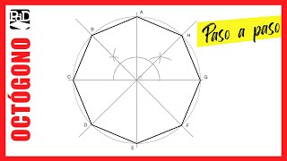 Como Dibujar un Octógono Inscrito en una Circunferencia dado el Radio Polígonos Regulares [upl. by Nedac]