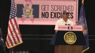 Governor Cuomos quotGet Screened No Excusesquot Motorcycle Ride Comes to Utica [upl. by Olenta]