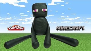 Playdoh Minecraft Enderman  How to make with Play Doh [upl. by Nilerual630]