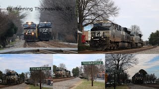 Railfanning Thomasville NC on 121722 with a P5 Leader ES44AC Start Up and a SD70ACC [upl. by Humfried311]