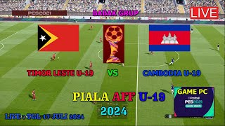 TIMOR LESTE VS CAMBODIA  PIALA AFF U19 2024 GAMEPLAY SIMULATION PES 2021 [upl. by Wyn]