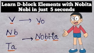 Trick to learn D block elements  Class 12th Chemistry [upl. by Enidlarej]