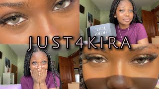 Most AFFORDABLE and most natural colored contacts dark eye friendly  ft JUST4KIRA [upl. by Emmalynne47]