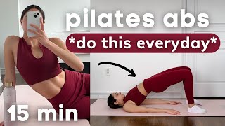 15 MIN hourglass pilates abs workout for a small waist amp flat stomach│no equipment [upl. by Mateya]