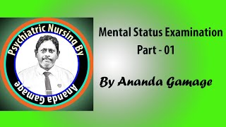 MSE Part  01 Mental State Examination [upl. by Trotter]