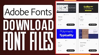 How To Download Font Files From Adobe Fonts Full Tutorial [upl. by Ennairol]