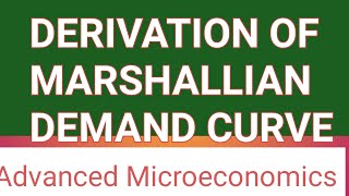 Derivation of Marshallian Demand Curve [upl. by Germaun]