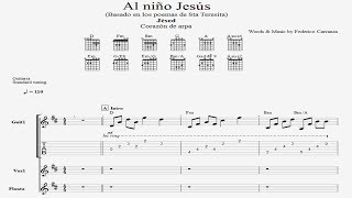 Al niño Jesús  Jesed partitura y tablatura guitarra y flauta [upl. by Anitsirhc276]