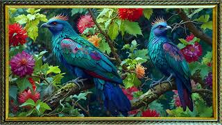 Turn your TV into a framed bird art screensaver for peace and relaxation [upl. by Ayoj]