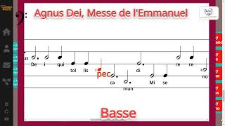 Agnus Dei Messe de lEmmanuel  Chants de lEmmanuel  AELF  Basse [upl. by Selima]