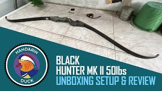 Mandarin Duck Black Hunter Mk II Recurve Bow Unboxing Setup amp Review Best Budget Bow 2023 [upl. by Enitsuga]