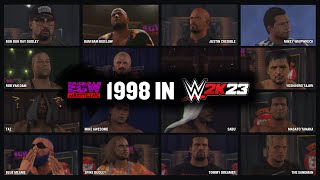 ECW 1998 in WWE 2K23  Full Roster Entrances amp Finishers [upl. by Enaoj]