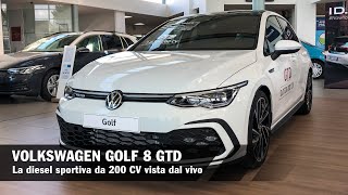 Volkswagen Golf 8 GTD 2021  La Diesel sportiva da 200 CV vista DAL VIVO ENG SUBS [upl. by Ellebana491]