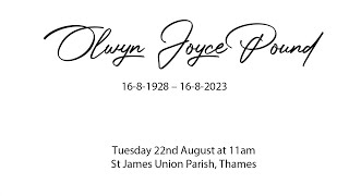 Olwyn Joyce Pound  Memorial Service [upl. by Madian]