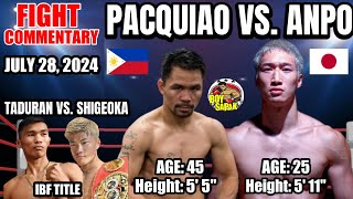 Pacquiao vs Anpo  Taduran vs Shigeoka IBF Title  Fight Commentary and Boxing Updates [upl. by Eceer]