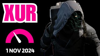 Where is XUR Today Destiny 1 D1 XUR Location and Official Inventory and Loot 1 Nov 2024 Nov12024 [upl. by Laeno]