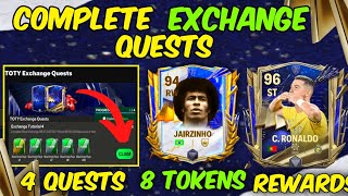 HOW TO COMPLETE TOTY EVENT EXCHANGE QUESTS TUTORIAL GET 8 JAIRZINHO TOKENS IN EA FC FIFA MOBILE 24 [upl. by Geneva]