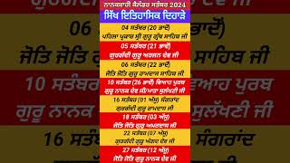 Nanakshahi Calendar September 2024 l Sikh Historical Days l Gurpurab September 2024 l [upl. by Eltsirhc]