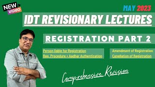 CAFinalMay 23 Revision Lecture15 Registration Part 2 [upl. by Noiemad]