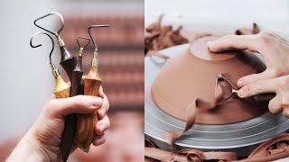 Testing my New Bison Trimming Tools to Trim Pottery Bowls [upl. by Aiset]