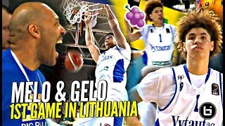 LaMelo Ball Gets JELLY amp LiAngelo DUNKING In FIRST PRO GAME IN LITHUANIA Full Highlights [upl. by Mohamed]