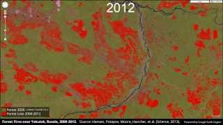 Forest Fires near Yakutsk Russia 20002012 [upl. by Mickelson]