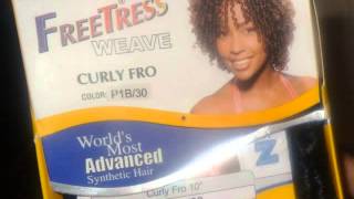 Short Curly Quickweave FreeTress Curly Fro [upl. by Nawor]