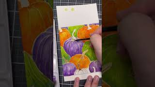 Let’s water color the Simon Says Stamp Pumpkin to Talk About background stamp [upl. by Gnilrad]