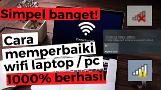 CARA MEMPERBAIKI WIFI LAPTOP 1000 BERHASIL [upl. by Analad491]