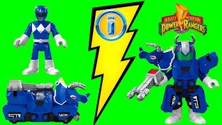 IMAGINEXT MIGHTY MORPHIN POWER RANGERS TOYS BLUE RANGER BATTLE ARMOR WITH BATMAN WHITE RANGER [upl. by Ssitruc]