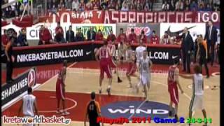 Euroleague 2011 Olympiacos Piraeus Montepaschi Siena 65 82 Playoffs Game 2 highlights Basketball Ολυμπιακός ΟΣΦΠ Σιένα Μπάσκετ 24 3 2011 [upl. by Ellinej]