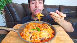 EGGPLANT CHEESE FUSILLI PASTA MUKBANG EATING SHOW [upl. by Cob]